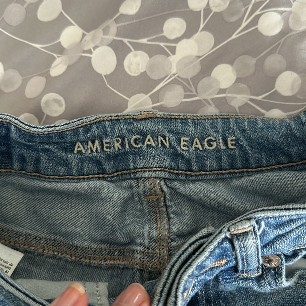 American Eagle Boho Distressed Patchwork Mom Stra… - image 5